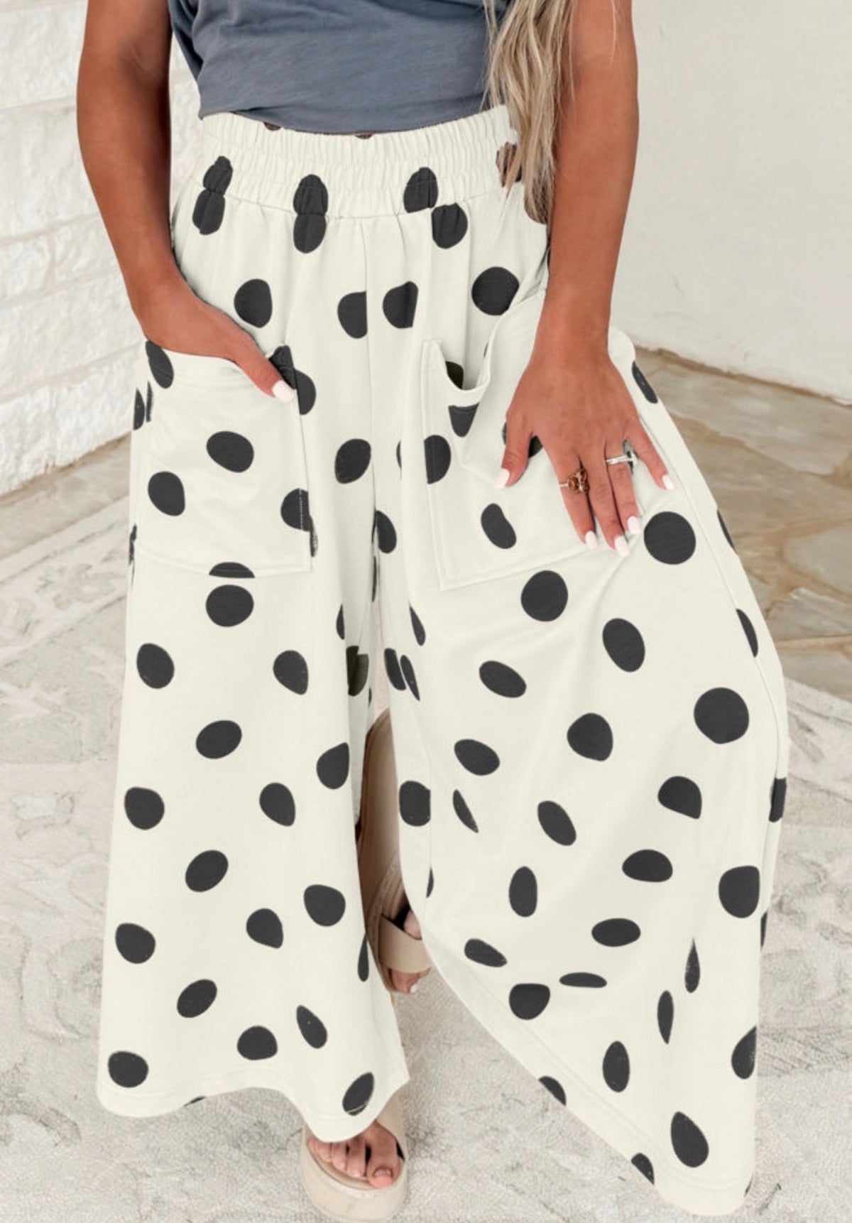 Polka Dot Wide Leg Pants