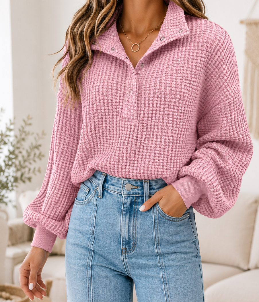 Pink Textured Baggy Top