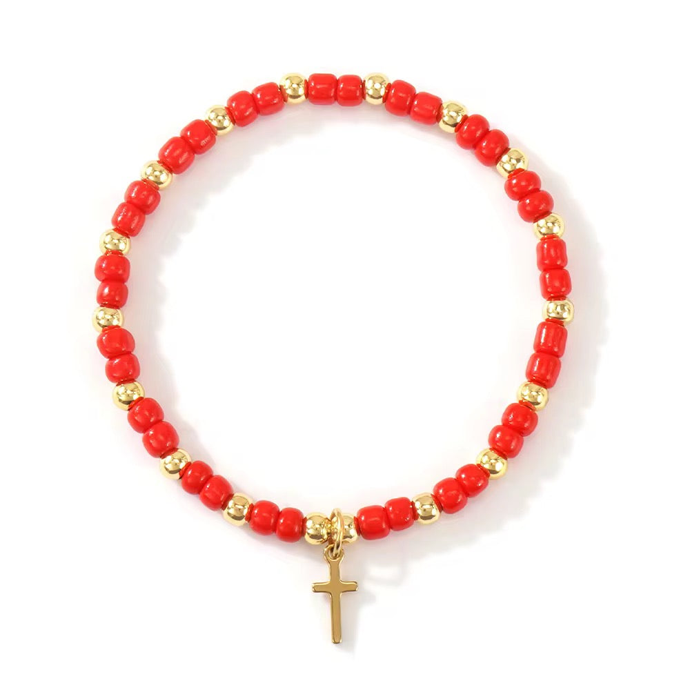 Cross Beaded Bracelet RTS