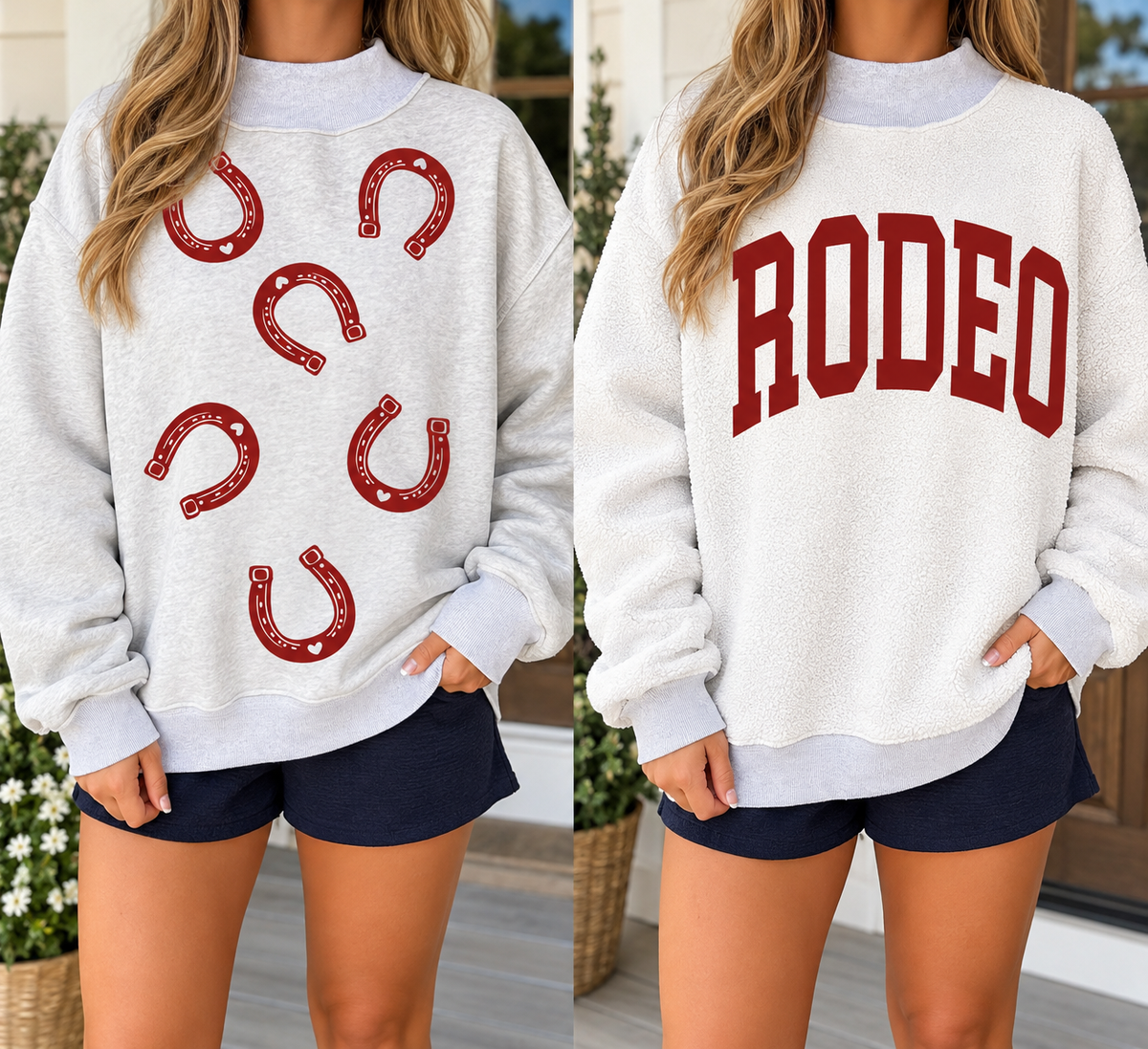 Grey RODEO/HORSESHOE Reversible Sweatshirt