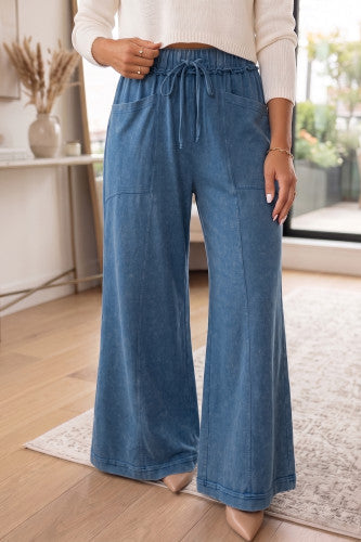 Mineral Wash Flare Pants