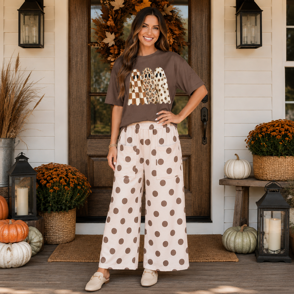 Polka-Dot Wide Leg Pants RTS
