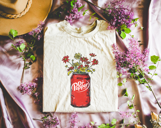 pepper red can  w/ flower design