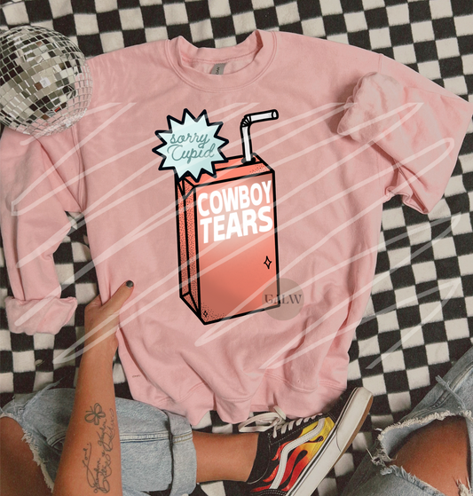 Cowboy tears juice box front design tee & sweatshirt