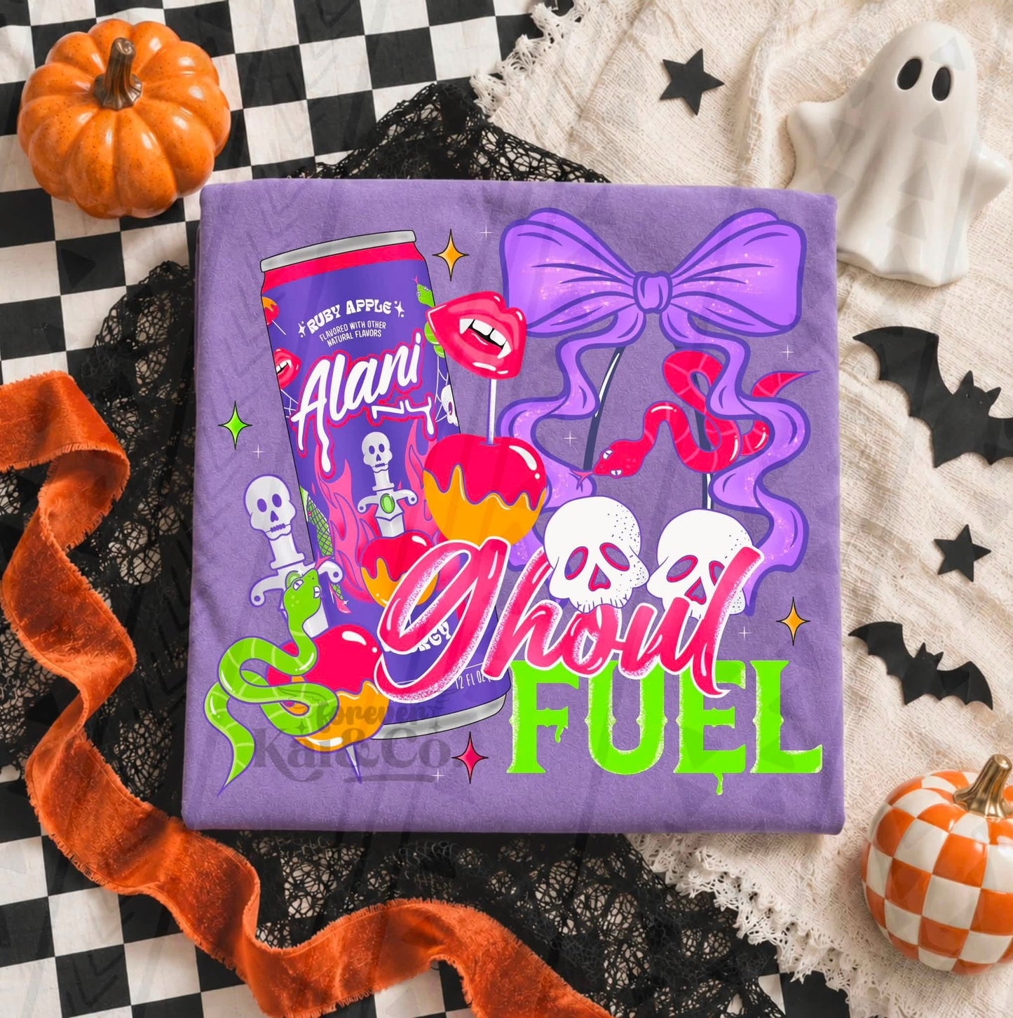 Ghoul Fuel Halloween Graphic Tee | Energy Drink Halloween Shirt | Spooky Caffeine T-Shirt