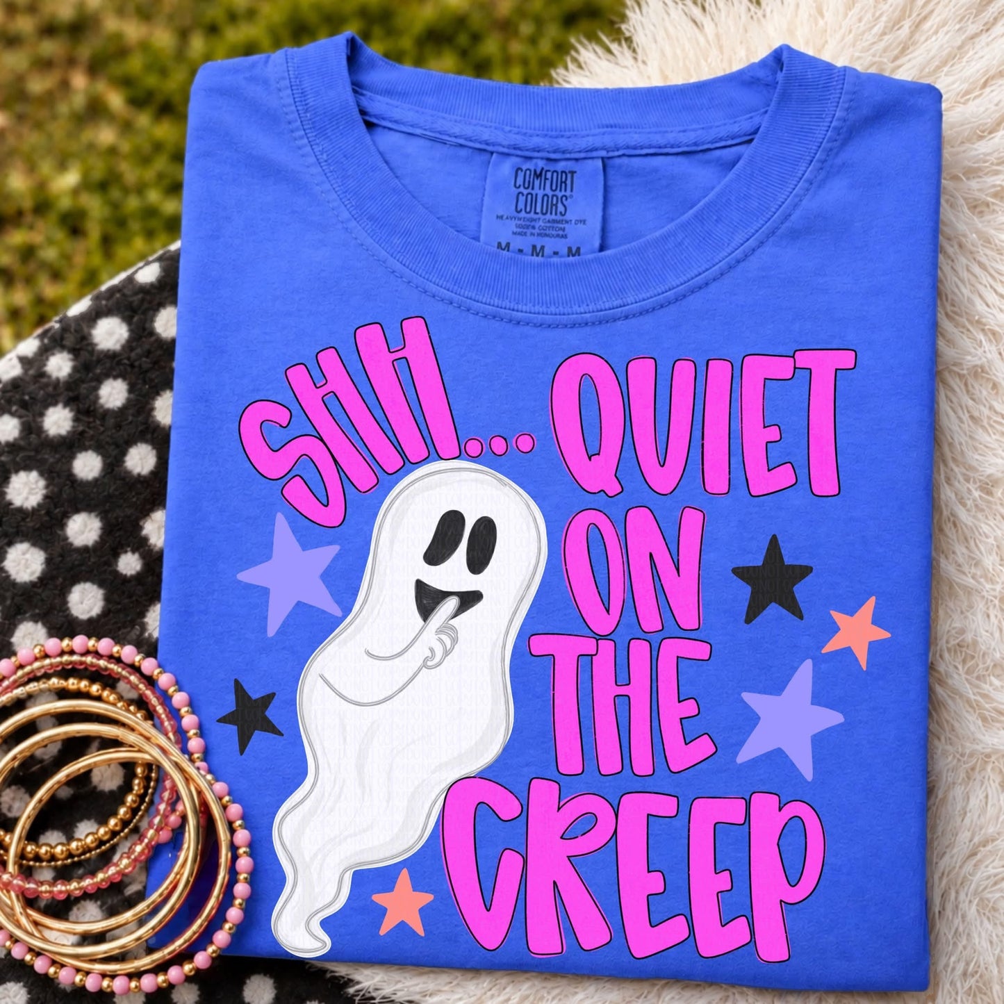 Quiet on the Creep Ghost Graphic Tee | Funny Halloween Shirt | Spooky Season Tee