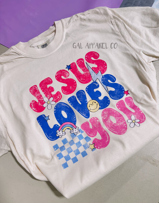 Jesus Loves You Tee | Christian Graphic Tee | Faith Based Shirt | Trendy Christian Shirt | Inspirational Tee | Comfort Colors Tee