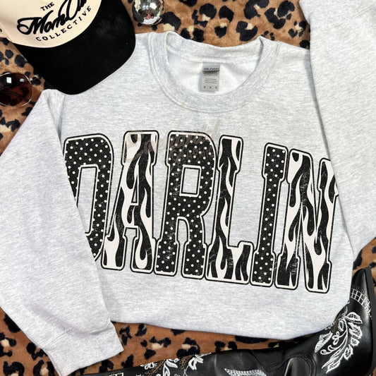 Darlin Flame Graphic Sweatshirt | Western Cowgirl Crewneck | Southern Graphic Shirt
