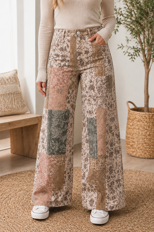 Khaki Patchwork Jeans