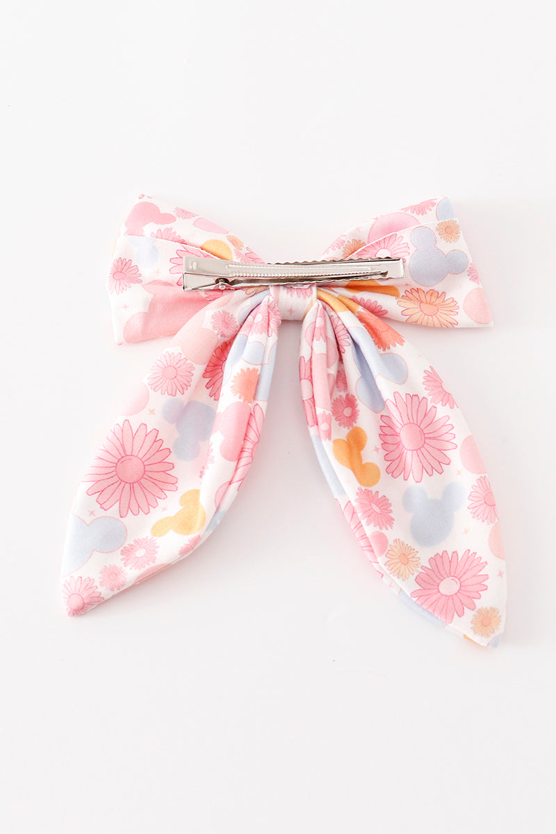 Pink character print hair sailor bow