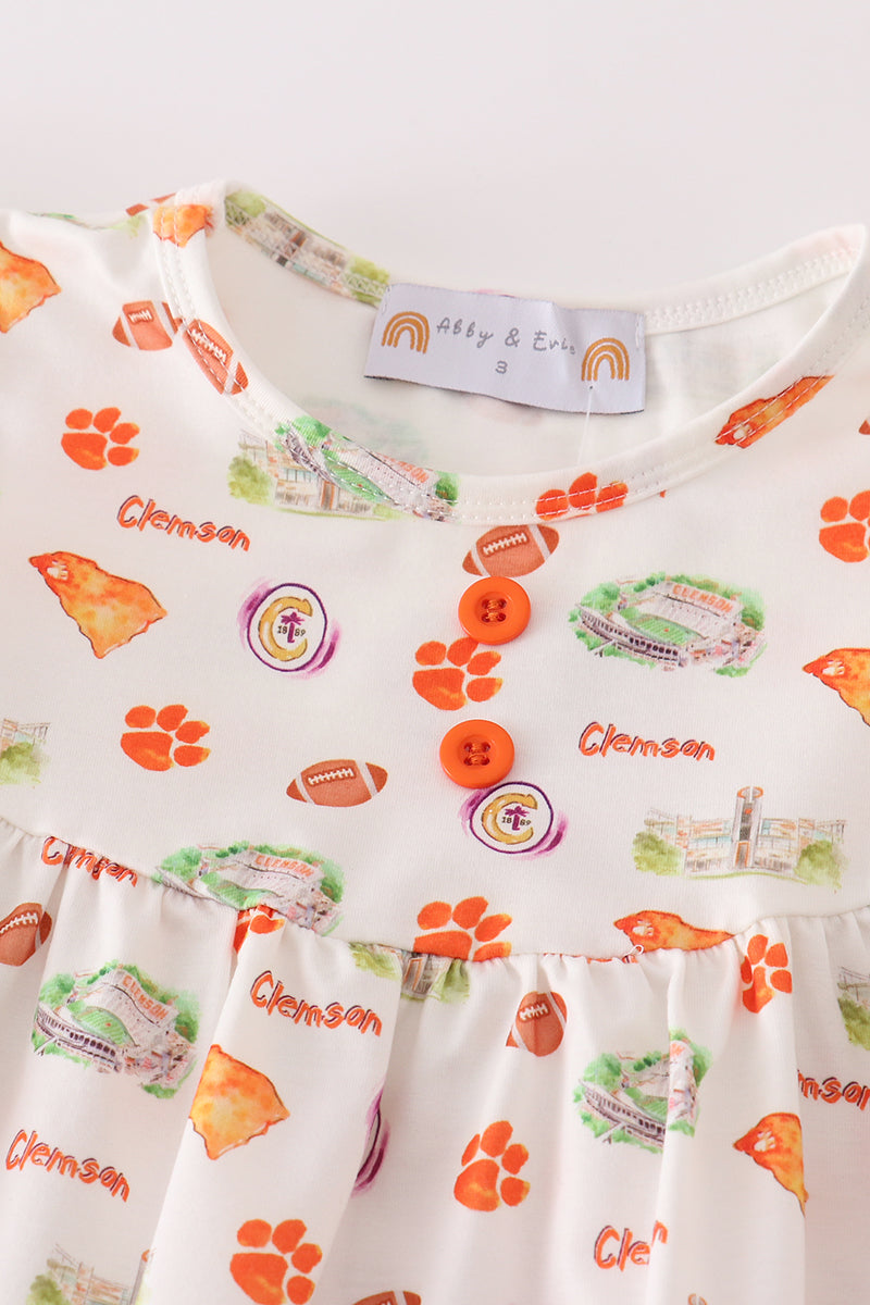 Clemson football baby girl set