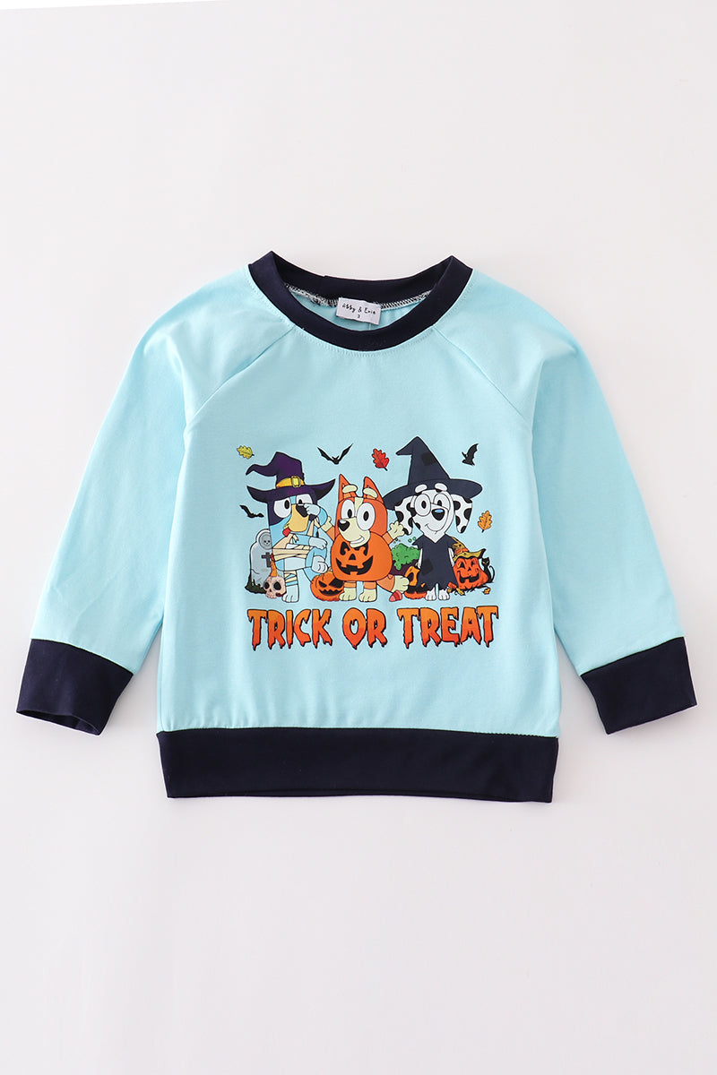 Blue halloween character boy top