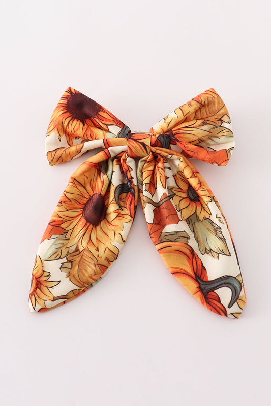 Pumpkin print hair sailor bow