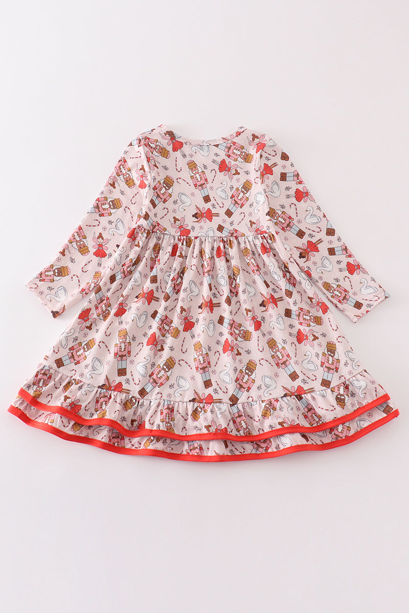 Red nutcracker girl dress