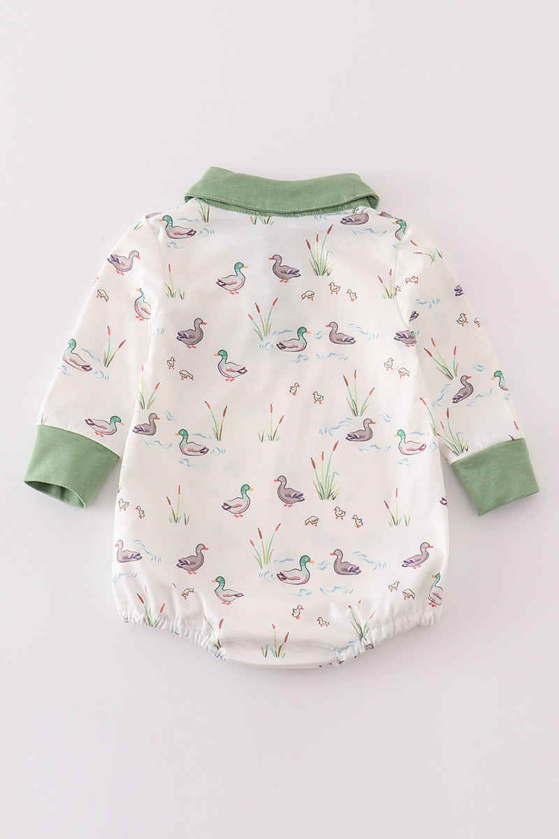 Sage duck print boy bubble