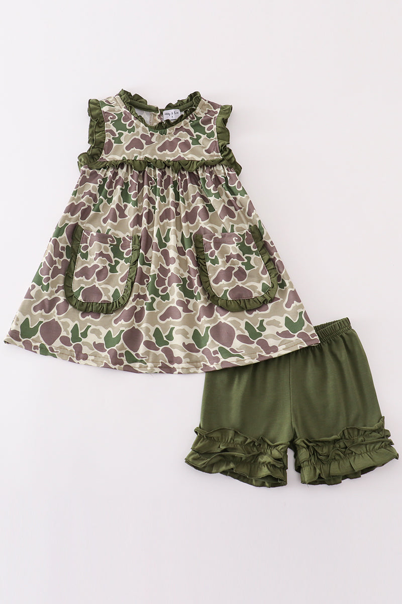 Camouflage print girl set