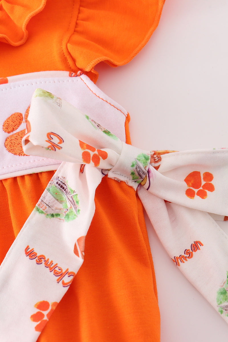 Orange clemson embroidery girl bubble