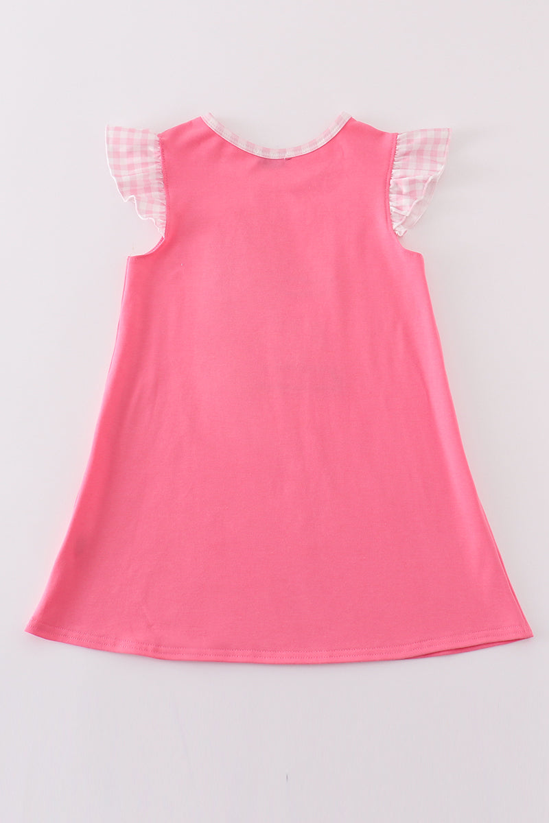 Pink carousel applique girl dress