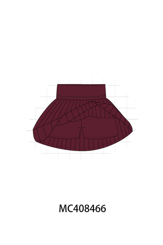 Maroon Pleats active skorts