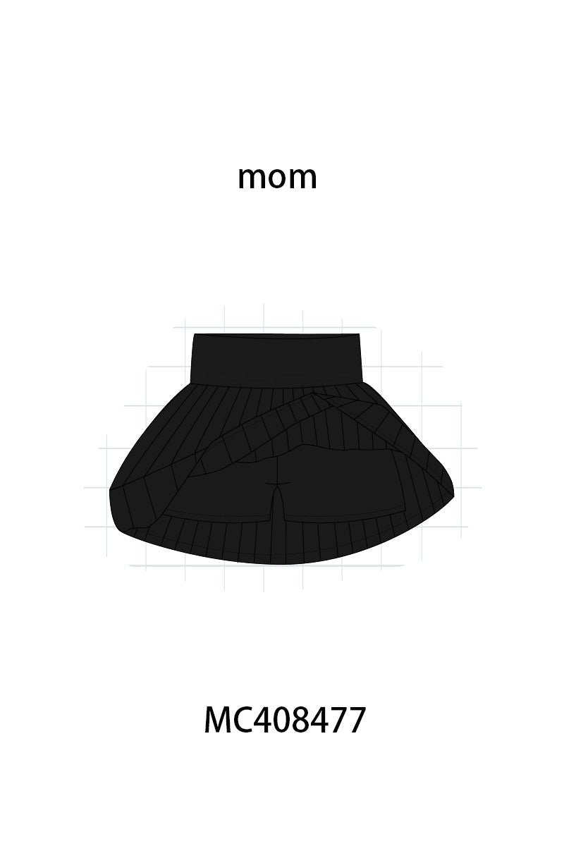 Black Pleats active mom&me skorts