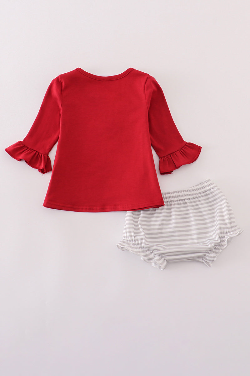 Alabama roll tide elephant applique ruffle bloomer set