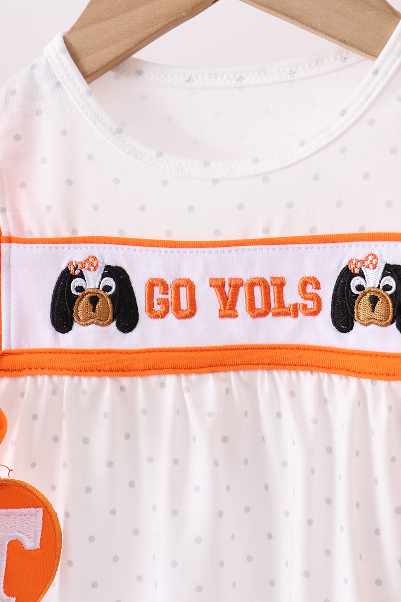 Tennessee go vols embroidery bow bloomer set