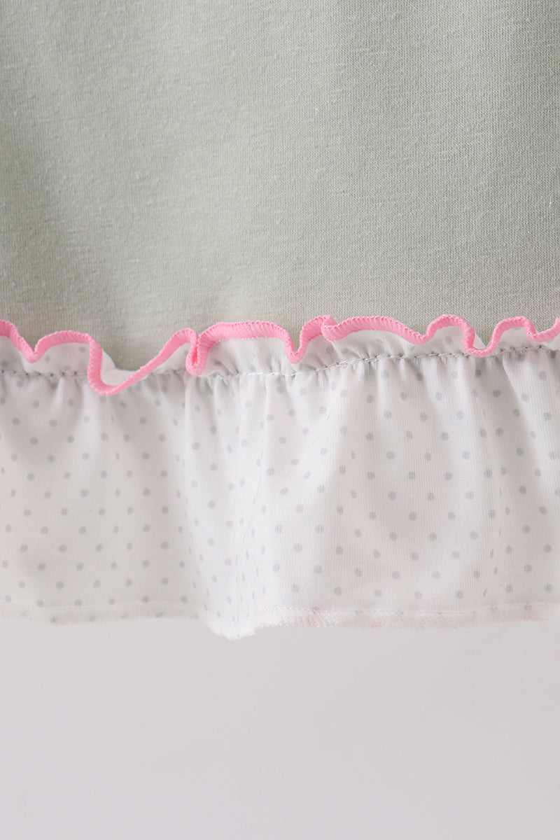 Dance angel embroidery ruffle dress