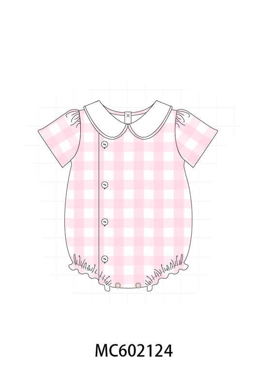Pink gingham button bubble