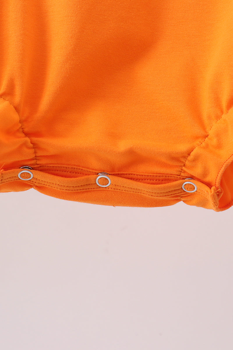 Orange Jack-O-Lantern  Applique Bow Bubble