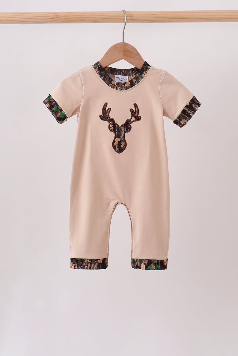 Gray Deer Applique Romper
