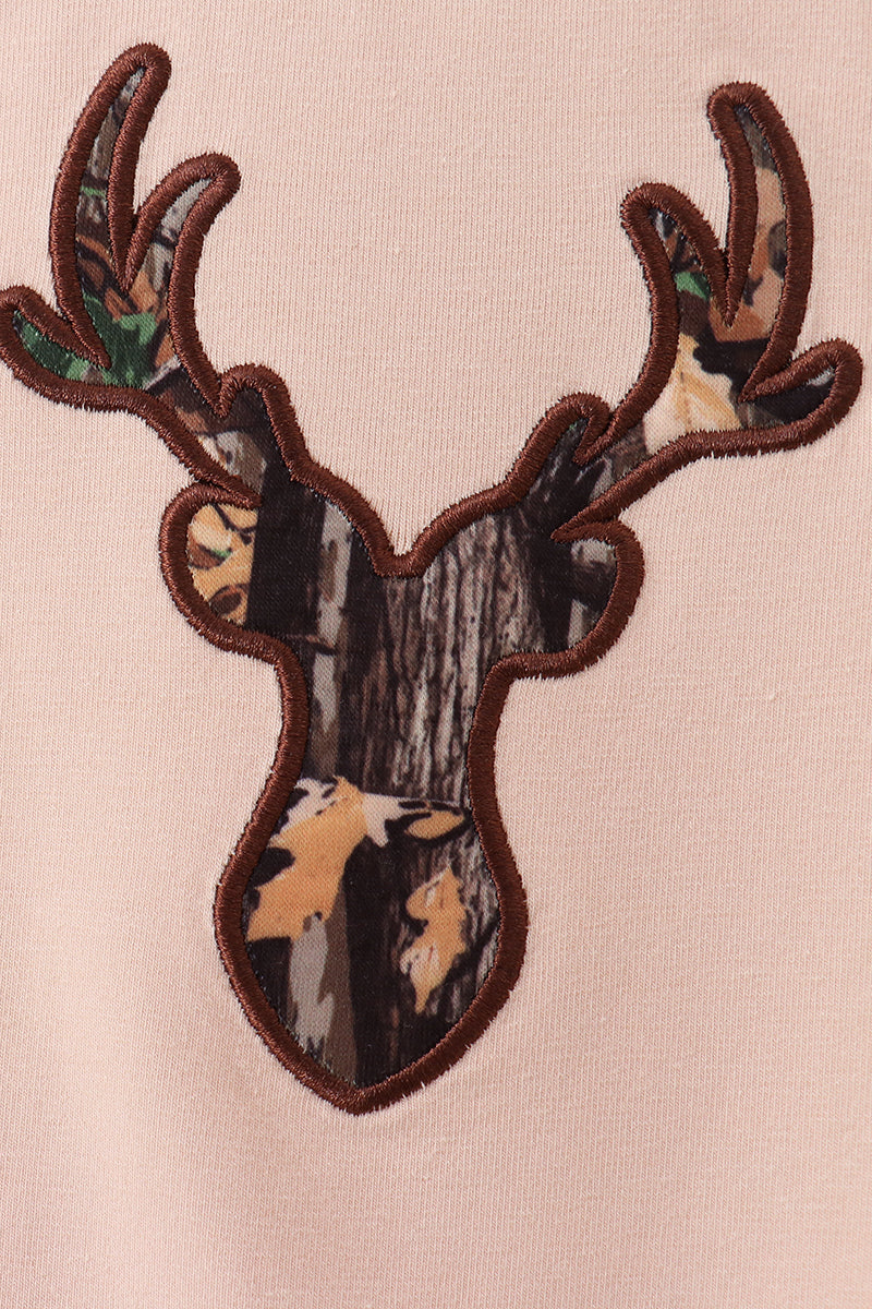 Gray Deer Applique Romper