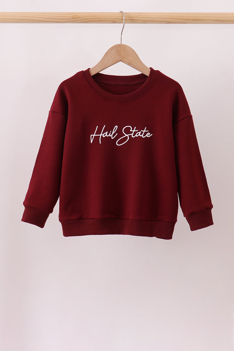 Brown Mississippi Hail State Embroidery Top