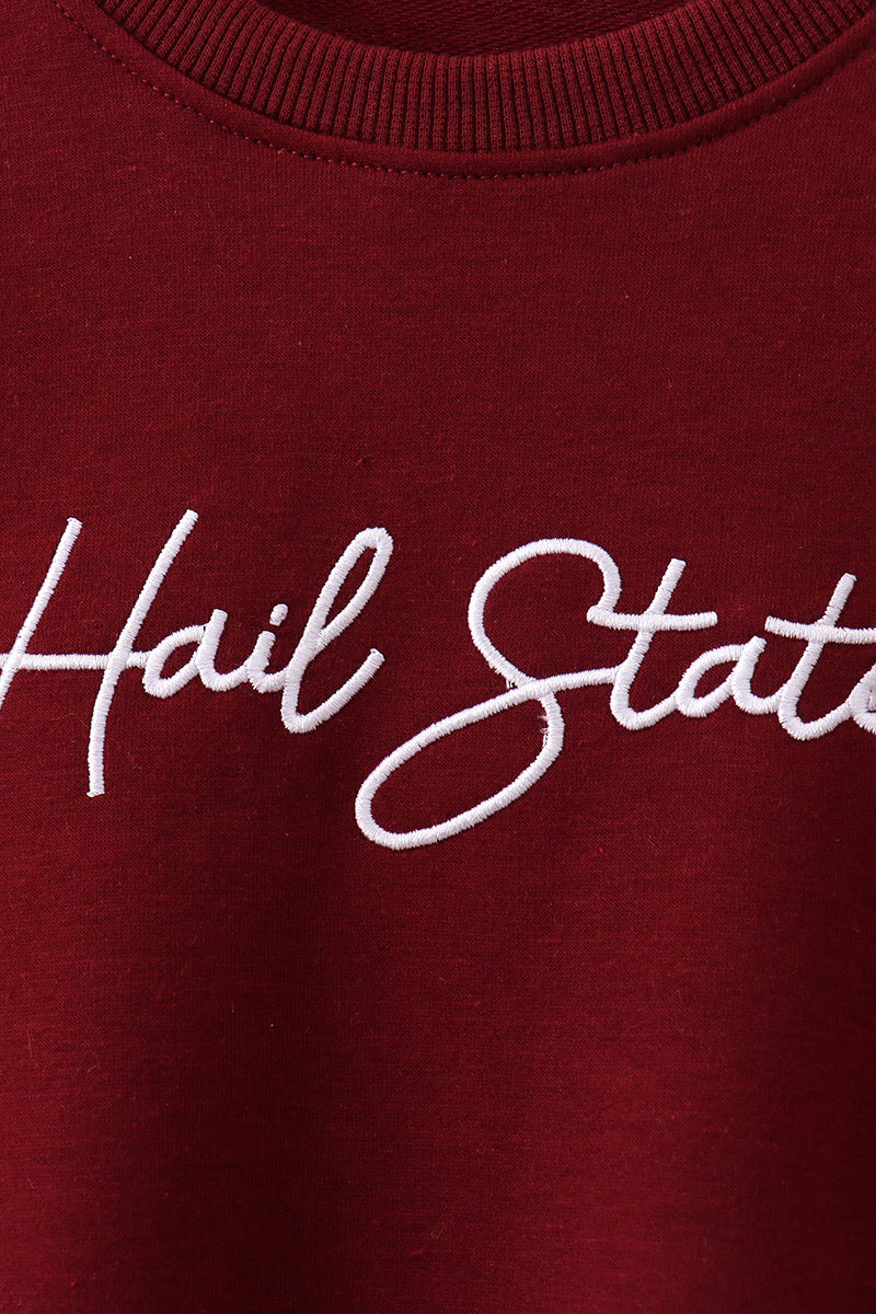 Brown Mississippi Hail State Embroidery Top