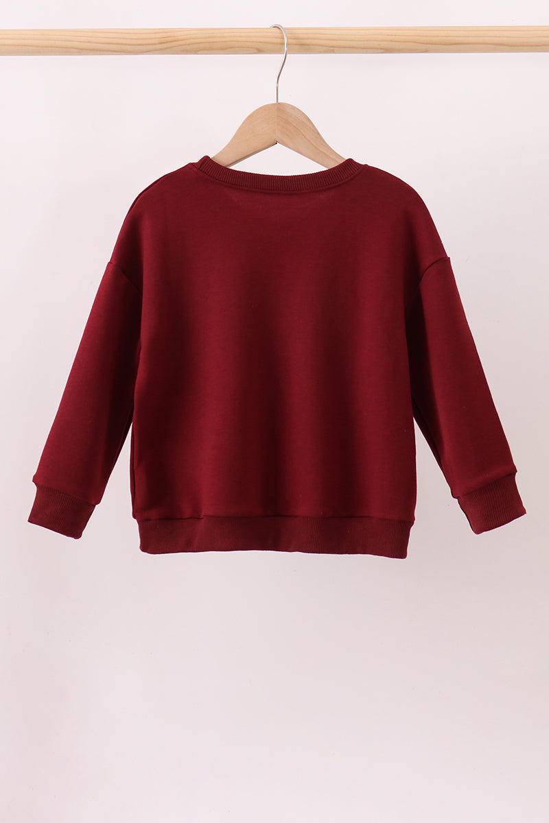 Brown Mississippi Hail State Embroidery Top