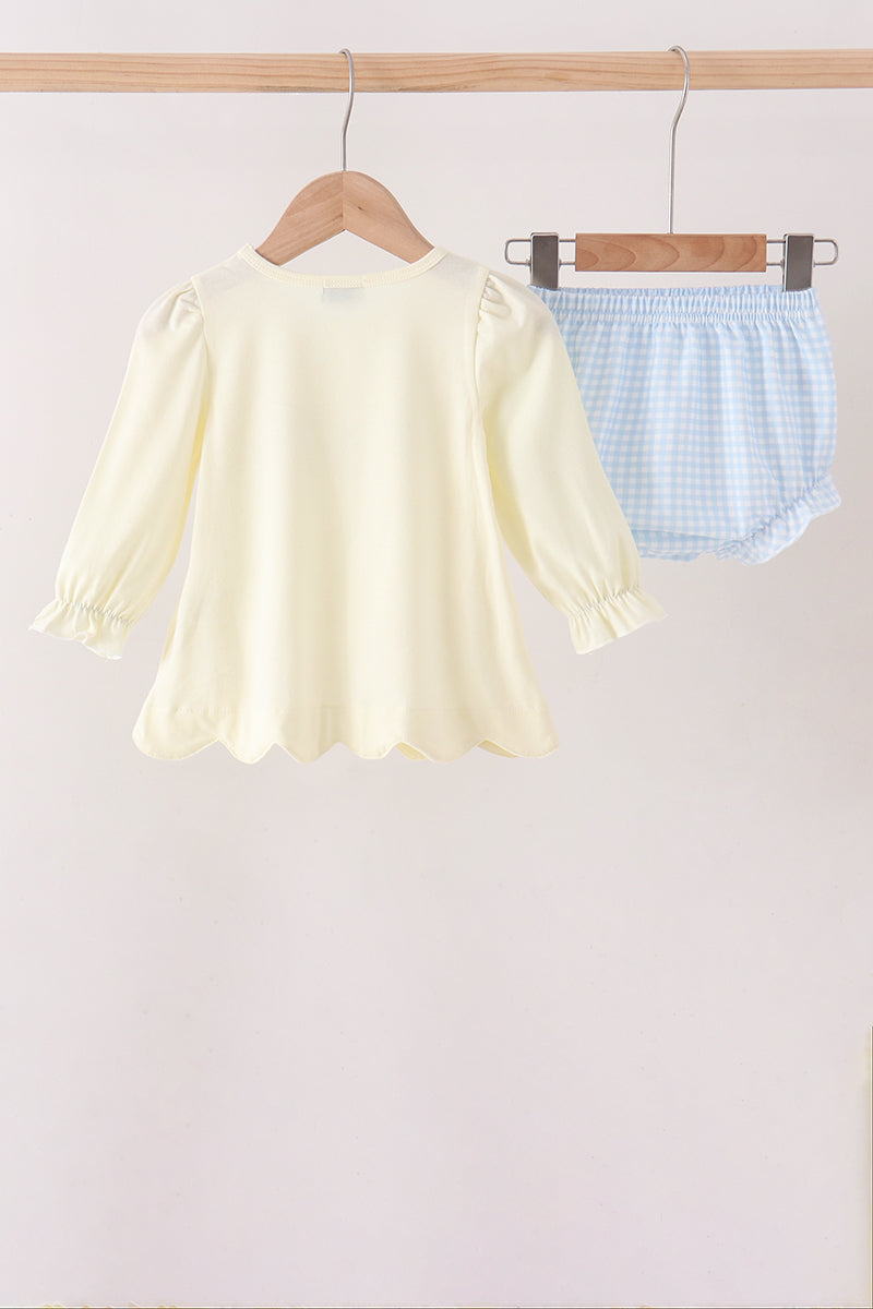 Beige goose embroidery bloomer set