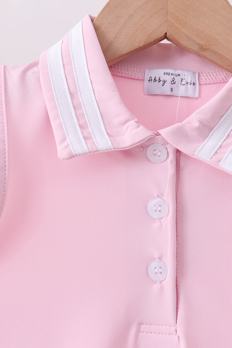 Pink active 2pc skort set