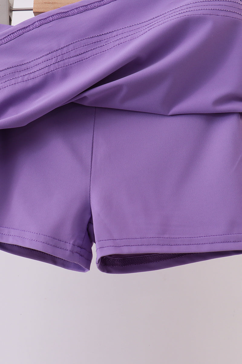 Purple active 2pc skort set