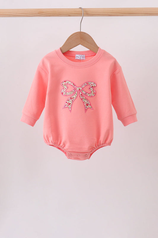 Pink Floral Bow Embroidery Bubble