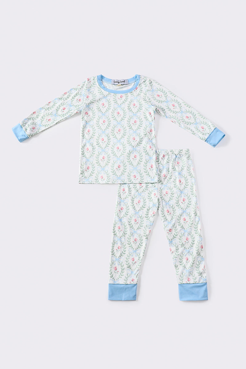 Rose print boy pajamas set