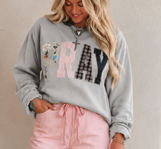 Gray Floral Pray Sweatshirt RTS