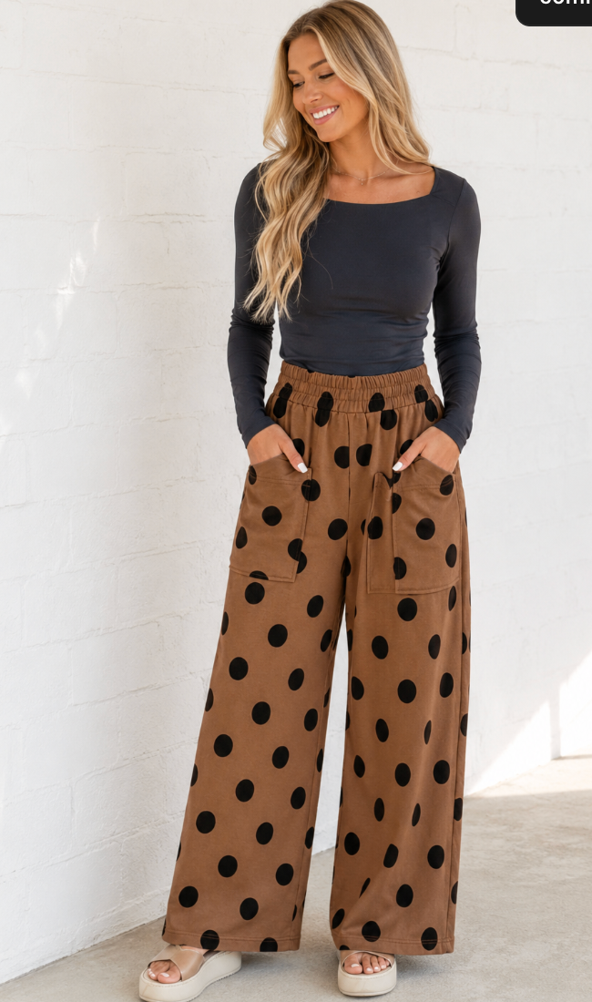 Polka-Dot Wide Leg Pants RTS