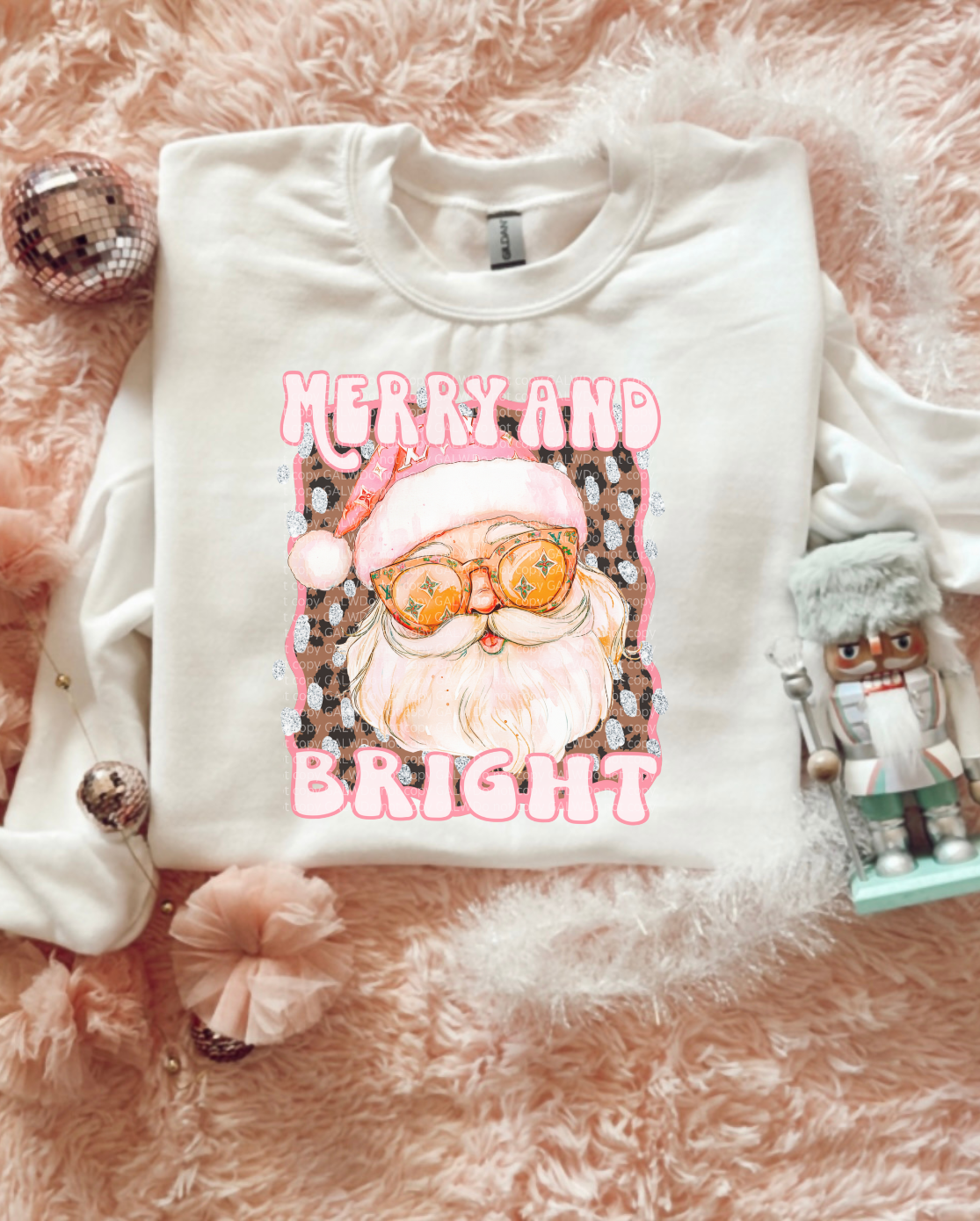 Sassy Santa in Sunnies – Merry & Bright Edition tee or sweatshirt