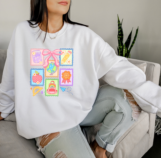 Back to school stamps tee or sweatshirt