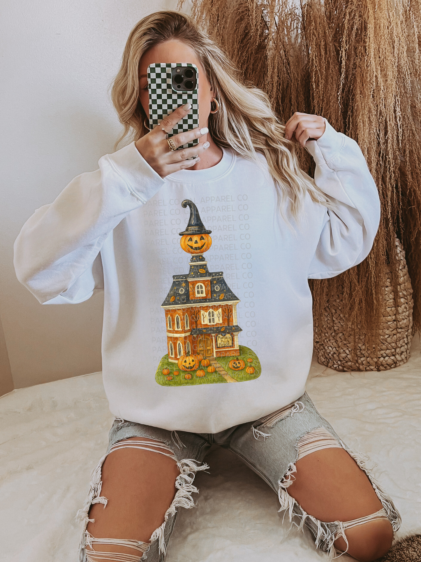 Pumpkin Head Hat House “Jack’s Trick-or-Treat Tavern” Tee or Sweatshirt – Halloween Graphic Shirt