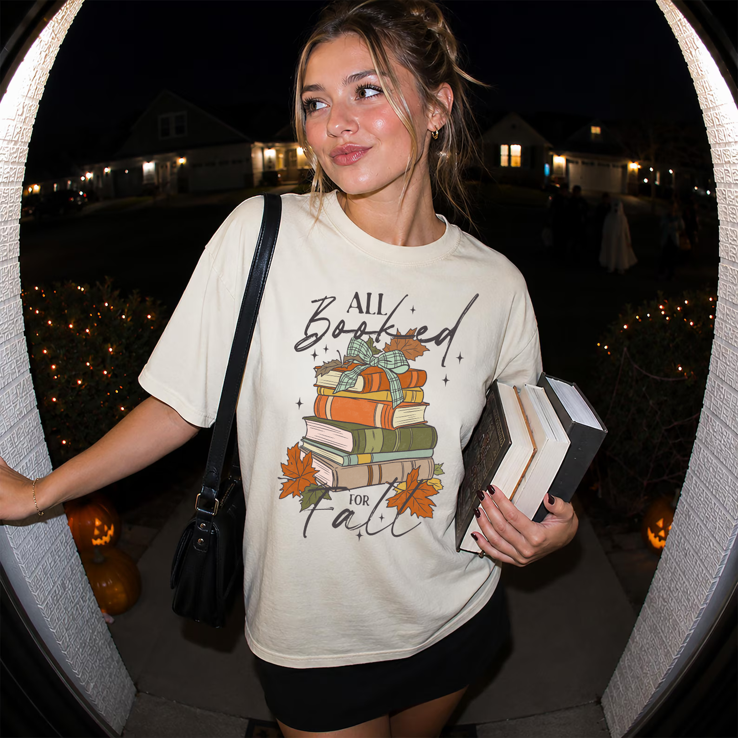 All Booked for Fall Book Lover Graphic Tee