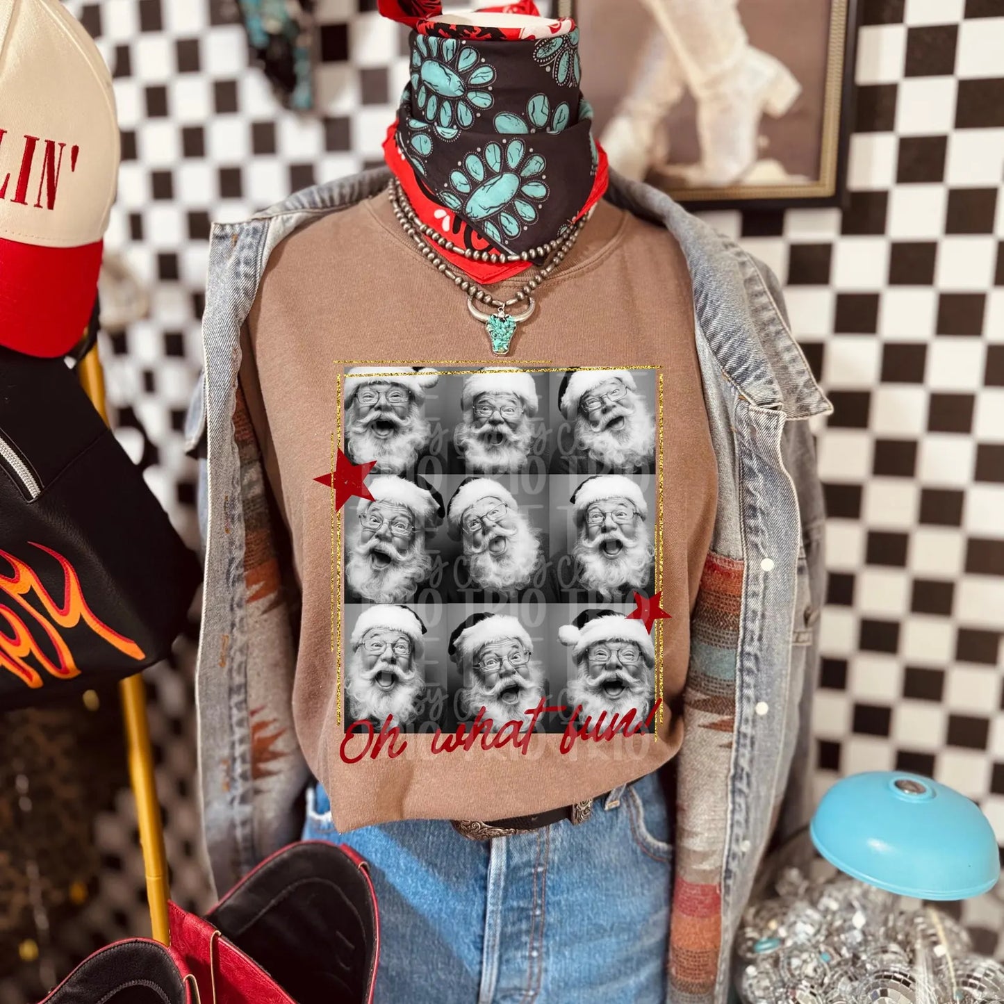 Polaroid Santa collage tee or sweatshirt