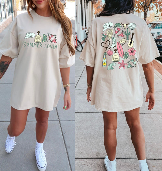 Western summer lovin collage tee (Front & back designs)